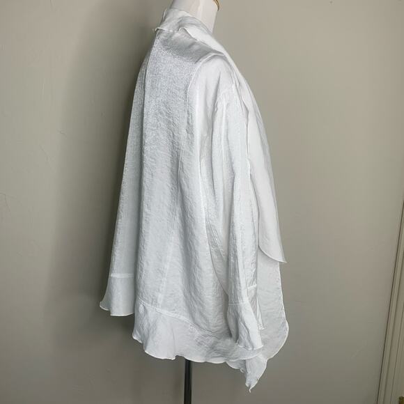 Ruby Rd. White Waterfall Jacket Open Front Sz 22W - Picture 2 of 8